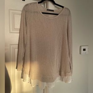 Light weight tan “layered” sweater